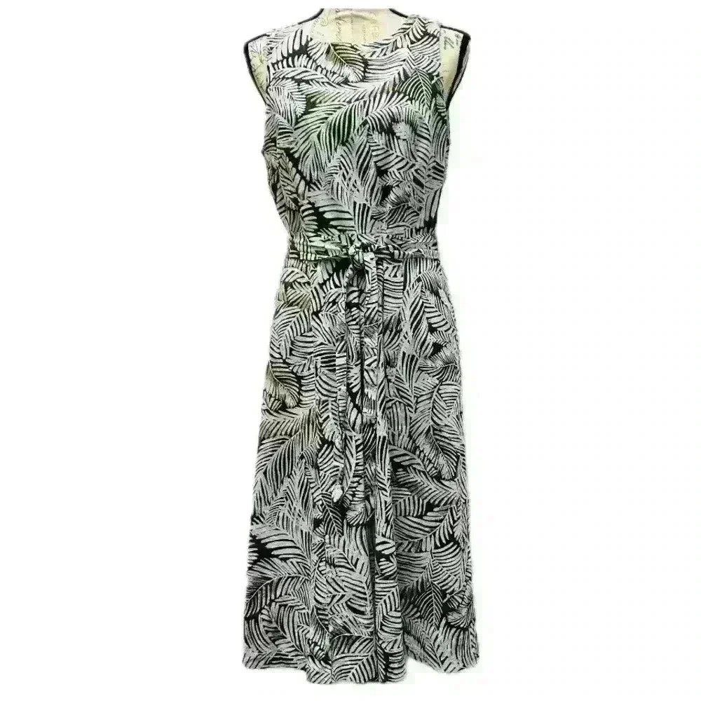Anne Klein Size 8 Black & White Tropical Dress dress size 8